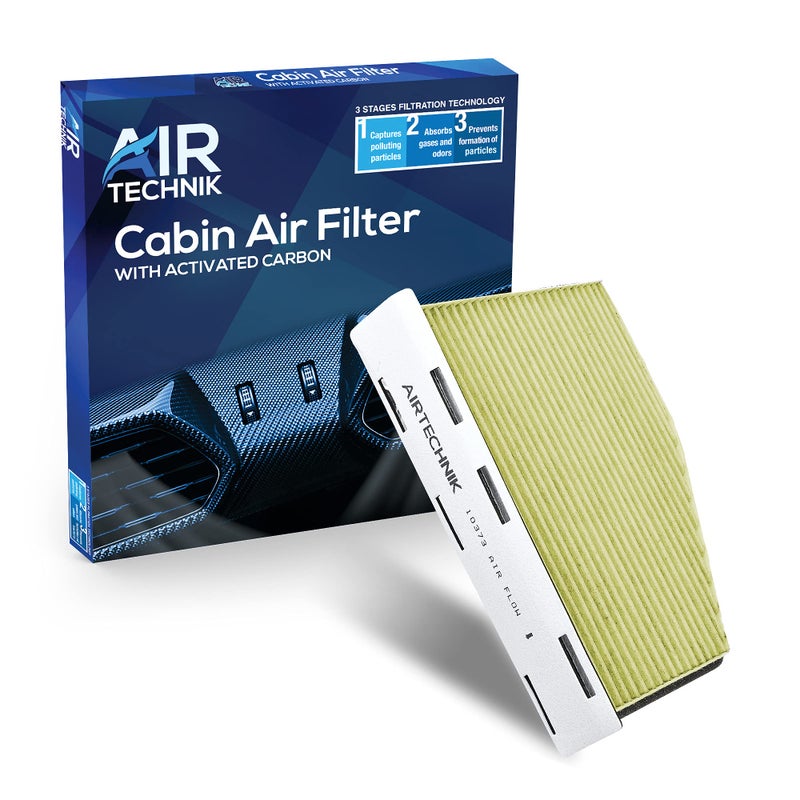 AirTechnik CF10373 PM2.5 Cabin Air Filter w/Activated Carbon | Fits Audi A3, A3 Quattro, Q3, TT Quattro, VW Beetle, Caddy III, CC, Tiguan, EOS, Golf, GTI, Jetta, Passat, R32, Rabbit - CUK2939 - Image 1